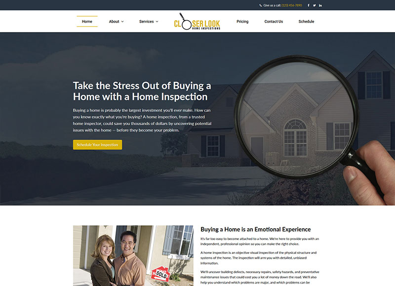 Preview the Peace of Mind website design.